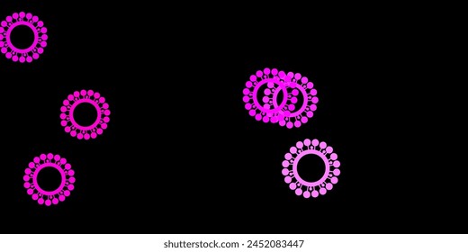 Dark pink vector template with flu signs. Simple design in abstract style with infection forms. Simple drawing against danger fever.