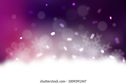 Dark Pink vector template with ice snowflakes. Decorative shining illustration with snow on abstract template. The pattern can be used for new year leaflets.