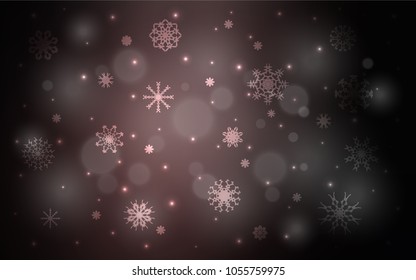 Dark Pink vector template with ice snowflakes. Modern geometrical abstract illustration with crystals of ice. The pattern can be used for year new  websites.