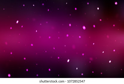Dark Pink vector template with ice snowflakes. Glitter abstract illustration with crystals of ice. The pattern can be used for new year ad, booklets.