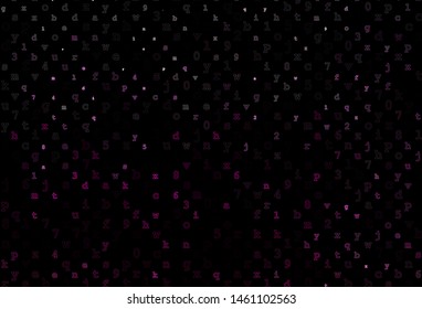 Dark Pink vector template with isolated letters. Shining illustration with ABC symbols on abstract template. Smart design for your business advert of university.