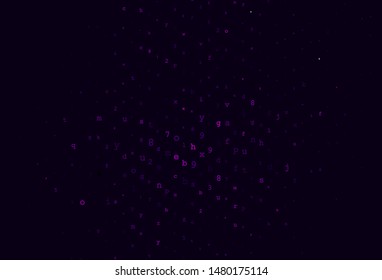 Dark Pink vector template with isolated letters. Colored alphabet signs with gradient on white background. Template for lettering, typography.