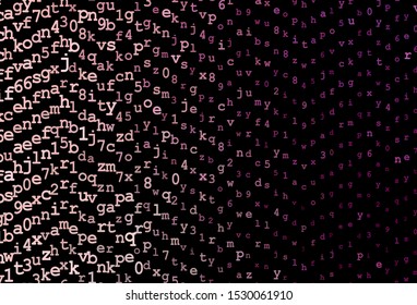 Dark Pink vector template with isolated letters. Blurred design in simple style with signs of alphabet. Best design for a college poster, banner.