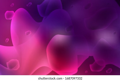 Dark Pink vector template with lines, ovals. Brand-new colored illustration in memphis style with gradient. New composition for your brand book.