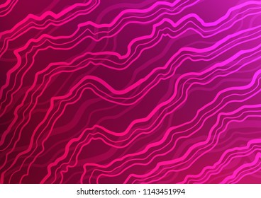 Dark Pink vector template with liquid shapes. Shining illustration, which consist of blurred lines, circles. Pattern for your business design.