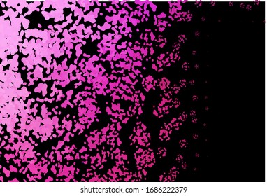 Dark Pink vector template with memphis shapes. Colorful chaotic forms with gradient in modern style. Modern design for your business card.