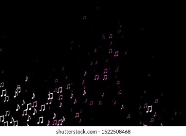 Dark Pink vector template with musical symbols. Abstract illustration with colorful symbols of melody. Pattern for festival leaflets.