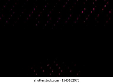 Dark Pink vector template with musical symbols. Modern abstract illustration with melody keys. Pattern for festival leaflets.