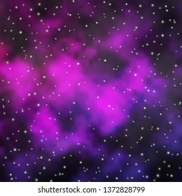 Dark Pink vector template with neon stars. Colorful illustration with abstract gradient stars. Theme for cell phones.