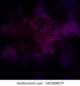 Dark Pink vector template with neon stars. Decorative illustration with stars on abstract template. Theme for cell phones.