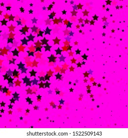 Dark Pink vector template with neon stars. Colorful illustration in abstract style with gradient stars. Best design for your ad, poster, banner.