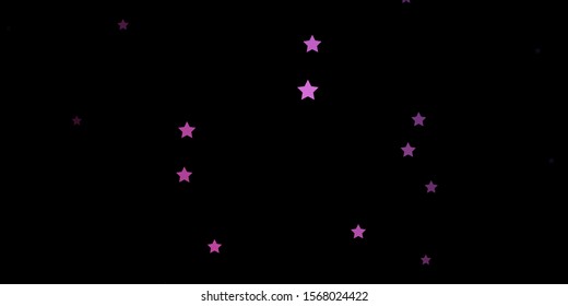 Dark Pink vector template with neon stars. Decorative illustration with stars on abstract template. Pattern for new year ad, booklets.