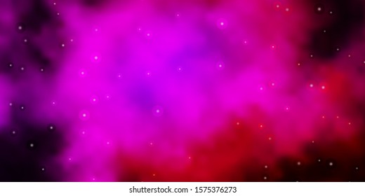 Dark Pink vector template with neon stars. Decorative illustration with stars on abstract template. Design for your business promotion.