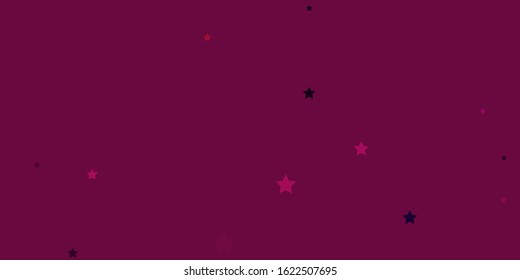Dark Pink vector template with neon stars. Modern geometric abstract illustration with stars. Design for your business promotion.
