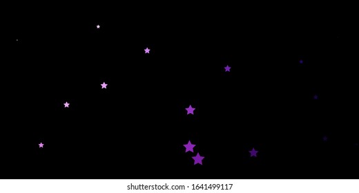 Dark Pink vector template with neon stars. Colorful illustration in abstract style with gradient stars. Pattern for new year ad, booklets.