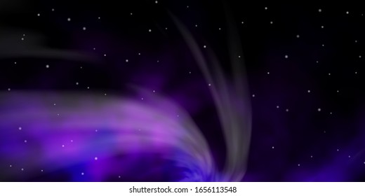 Dark Pink vector template with neon stars. Shining colorful illustration with small and big stars. Theme for cell phones.