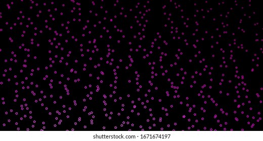 Dunkelrosa Vektorillustration Vorlage mit Neonstern. Moderne geometrische abstrakte Illustration mit Sternen. Muster für Webseiten, Landing-Seiten.