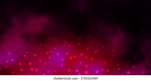 Dark Pink vector template with neon stars. Modern geometric abstract illustration with stars. Best design for your ad, poster, banner.