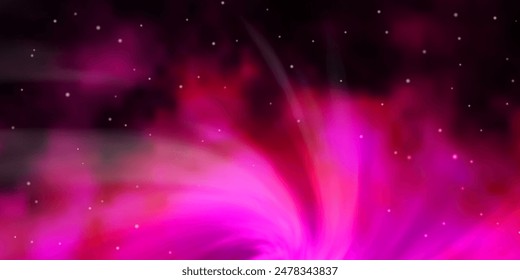 Dark Pink vector template with neon stars. Modern geometric abstract illustration with stars. Best design for your ad, poster, banner.