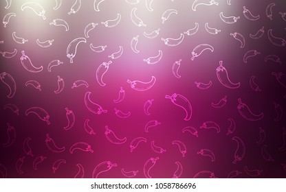 Dark Pink vector template with organic peppers. peppers on blurred abstract background with colorful gradient. Design for ad, poster, banner of cafes or restaurants.
