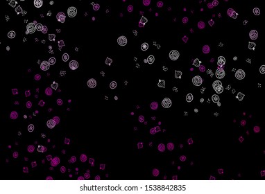 Dark Pink vector template with organic meal. Abstract background with colorful Fast Food illustrations. Doodle design for your business advert of cafes.