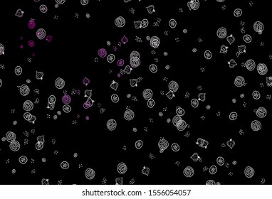 Dark Pink vector template with organic meal. Glitter abstract sketch with gourmet food. Design for ad, poster, banner of cafes or restaurants.