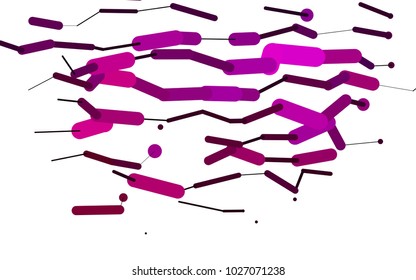 Dark Pink vector template with repeated sticks. Shining colored illustration with rounded stripes. The template can be used as a background.