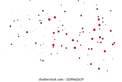 Dark Pink vector template with sky stars. Blurred decorative design in simple style with stars. The pattern can be used for new year ad, booklets.