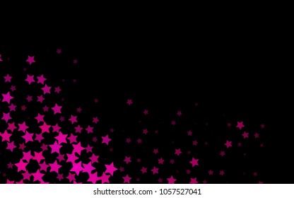 Dark Pink vector template with sky stars. Modern geometrical abstract illustration with stars. The pattern can be used for websites.