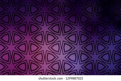 Dark Pink vector template with sky stars. Glitter abstract illustration with colored stars. Best design for your ad, poster, banner.