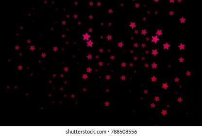 Dark Pink vector template with sky stars. Modern geometrical abstract illustration with stars. The pattern can be used for websites.