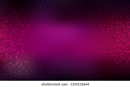 Dark Pink vector template with space stars. Space stars on blurred abstract background with gradient. Best design for your ad, poster, banner.