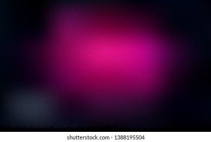 Dark Pink vector template with space stars. Blurred decorative design in simple style with galaxy stars. Pattern for astronomy websites.