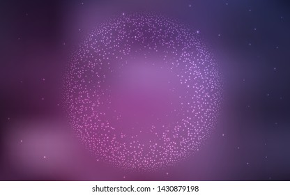 Dark Pink vector template with space stars. Space stars on blurred abstract background with gradient. Pattern for astrology websites.
