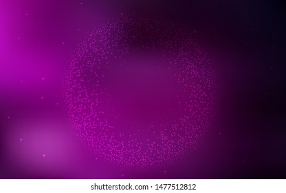 Dark Pink vector template with space stars. Shining colored illustration with bright astronomical stars. Template for cosmic backgrounds.