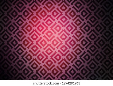 Dark Pink vector template with sticks, squares. Colorful lines, squares on abstract background with gradient. Pattern for business booklets, leaflets.