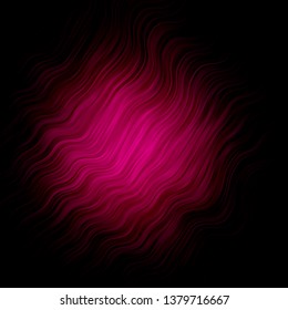 Dark Pink vector template with wry lines. Colorful illustration with curved lines. Template for your UI design.