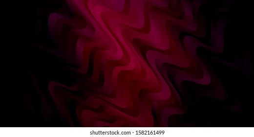 Dark Pink vector template with wry lines. Abstract illustration with gradient bows. Pattern for websites, landing pages.