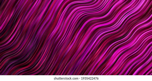 Dark Pink vector template with wry lines. Bright illustration with gradient circular arcs. Template for cellphones.
