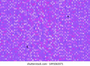 Dark Pink vector texture with ABC characters. Colored alphabet signs with gradient on white background. Best design for a college poster, banner.