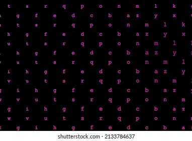 Dark pink vector texture with ABC characters. Modern geometrical illustration with ABC english symbols. The pattern can be used as ads, poster, banner for books.