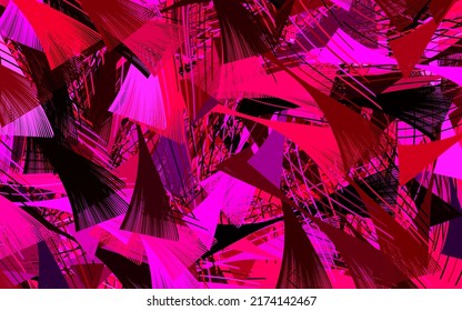 Dark Pink vector texture with abstract forms.