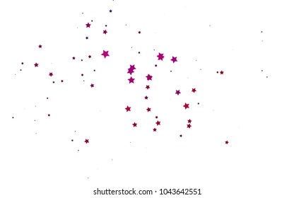 Dark Pink vector texture with beautiful stars. Glitter abstract illustration with colored stars. The pattern can be used for websites.