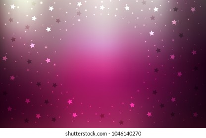 Dark Pink vector texture with beautiful stars. Modern geometrical abstract illustration with stars. The pattern can be used for wrapping gifts.