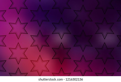 Dark Pink vector texture with beautiful stars. Modern geometrical abstract illustration with stars. Template for sell phone backgrounds.
