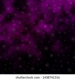 Dark Pink vector texture with beautiful stars. Shining colorful illustration with small and big stars. Theme for cell phones.