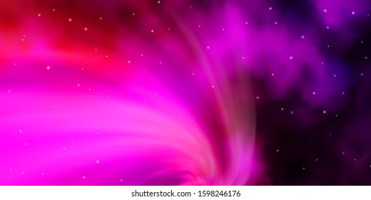 Dark Pink vector texture with beautiful stars. Colorful illustration in abstract style with gradient stars. Pattern for wrapping gifts.