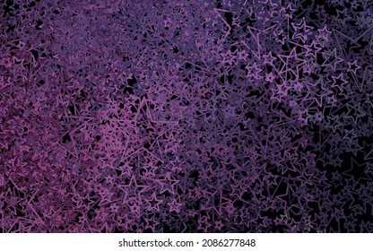 Dark Pink vector texture with beautiful stars. Shining colored illustration with stars. Pattern for astronomy websites.