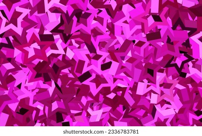 Dark Pink vector texture with beautiful stars. Glitter abstract illustration with colored stars. Pattern for astrology websites.