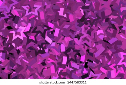 Dark Pink vector texture with beautiful stars. Modern geometrical abstract illustration with stars. Smart design for your business advert.